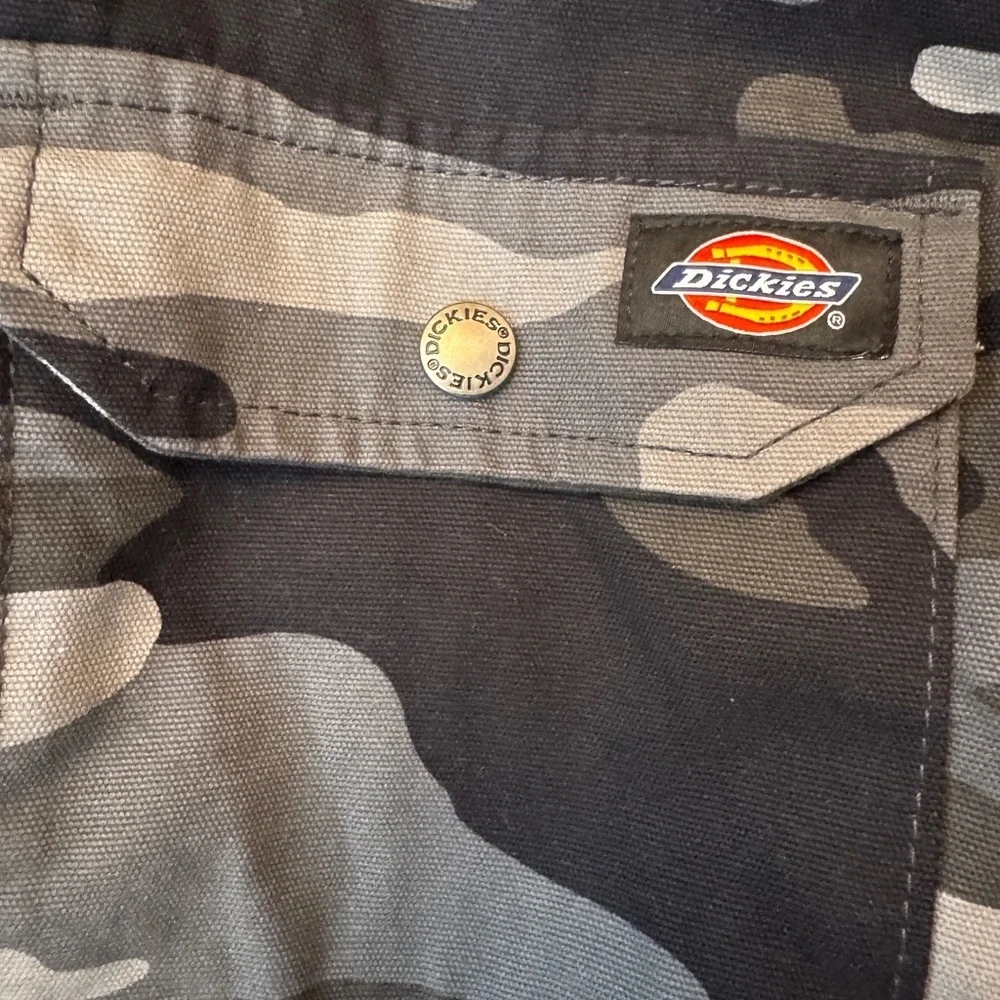 Dickies HOODED DUCK SHIRT JACKET COAT Quilted Camo black gray TJ203 M